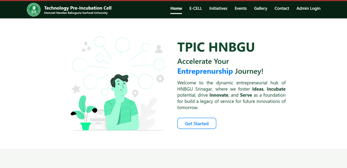 Technology and Pre-Incubation Cell Website-TPIC